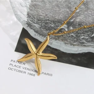 Necklace Gold Starfish Pendant Jewelry