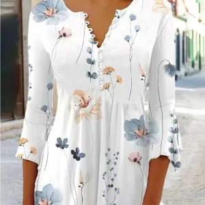Elegant  Shirt Casual Loose  Short Sleeve