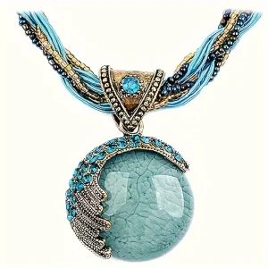 Bohemian Style Twisted Woven Rope Chain,  Pendant Necklace